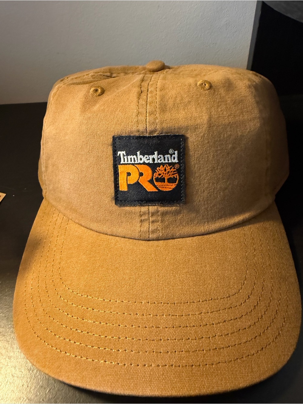 Timberland Dark Wheat Brown Canvas Hat with Black Tag